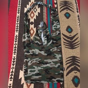 5 Sun Green Camouflage Cotton Crossbody Hoodie Bag